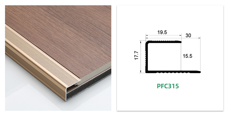 Алюминиевая кромка пола с C-каналом