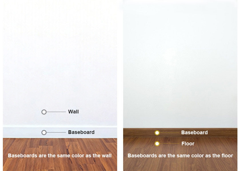 Должны ли плинтусы соответствовать цвету стены или пола?