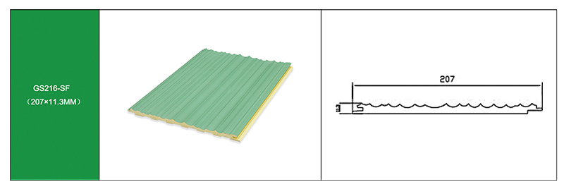 сплошные волнообразные рифленые стеновые панели 