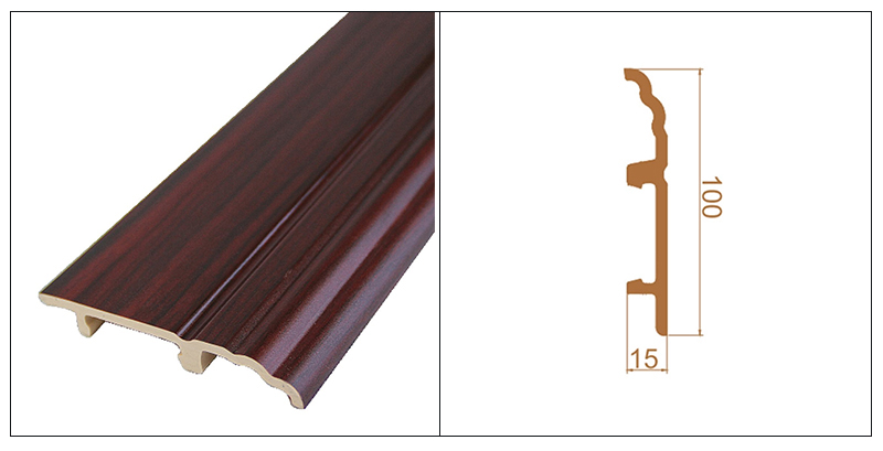 Плинтус с зажимом из ПВХ 100*15 мм