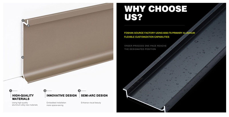 50*12 Встраиваемый алюминиевый плинтус