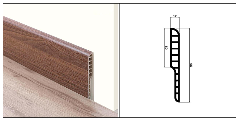 95*12 мм круглый плинтус из ПВХ-карандаша