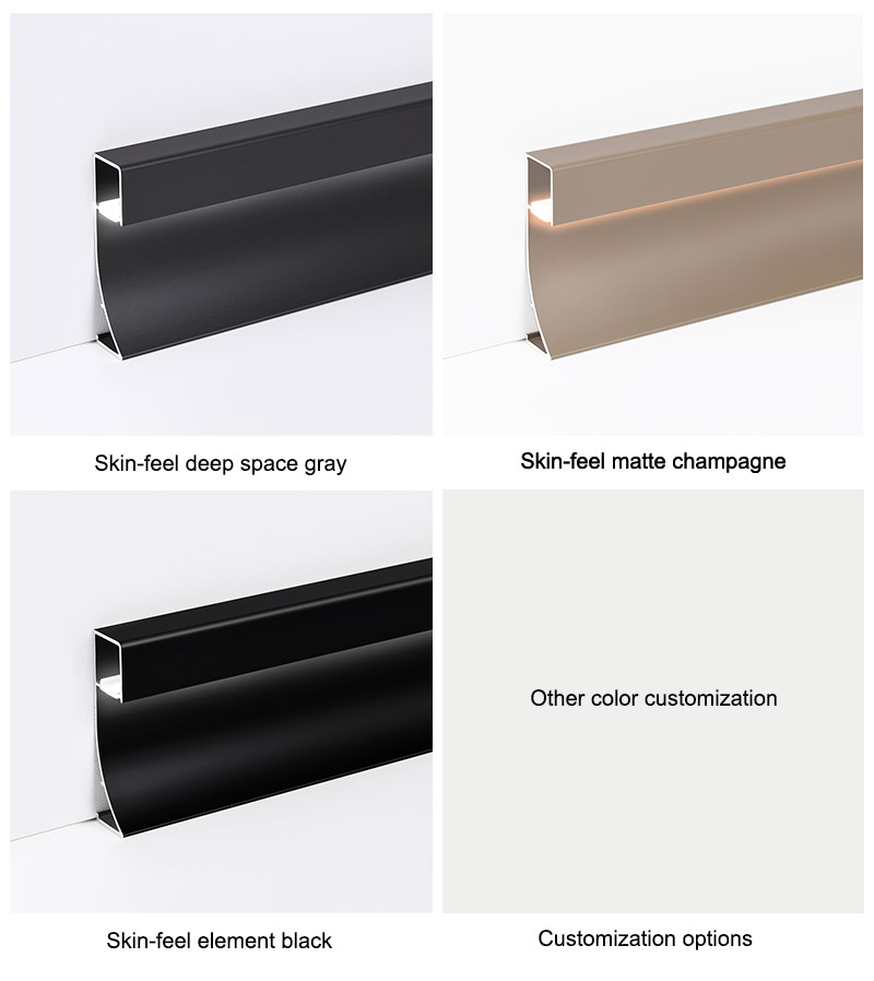 Алюминиевый плинтус со светодиодной подсветкой 50*9 мм