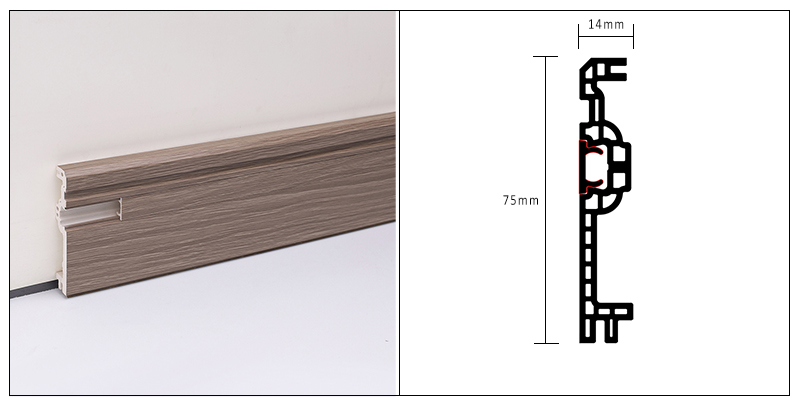 75*14 мм WPC скрытый плинтус для ногтей