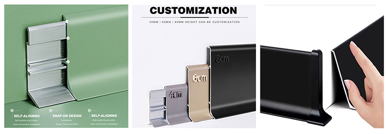 Алюминиевый напольный плинтус 40*9 мм