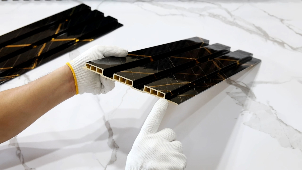 204*17 мм ПВХ полые рифленые стеновые панели (GS204-3F)