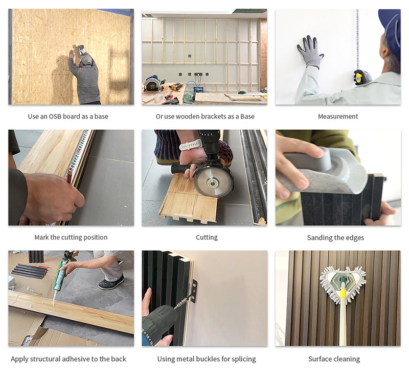 Этапы установки массивной стеновой панели