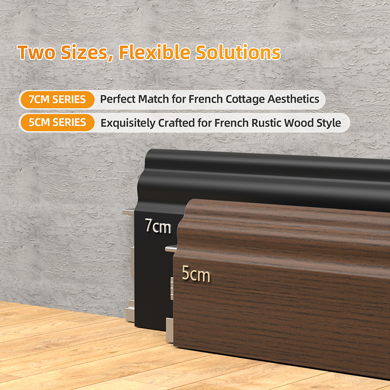 Алюминиевый плинтус во французском стиле 70*12 мм