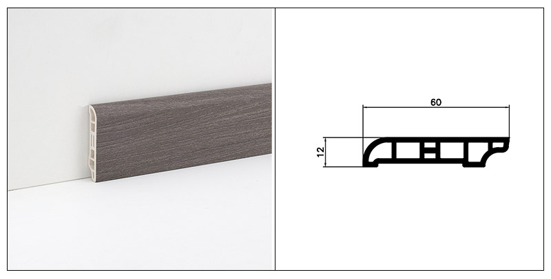 Плинтус из ПВХ с деревянным зерном 60*15 мм