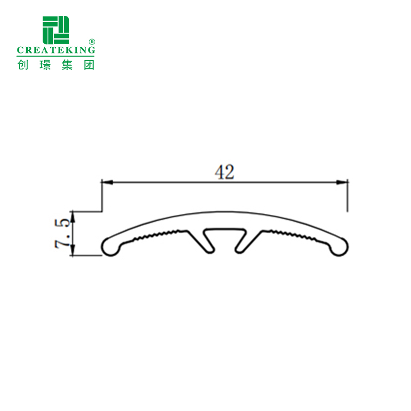 Пороговая переходная полоса в форме дуги из ПВХ 42*7,5 мм 