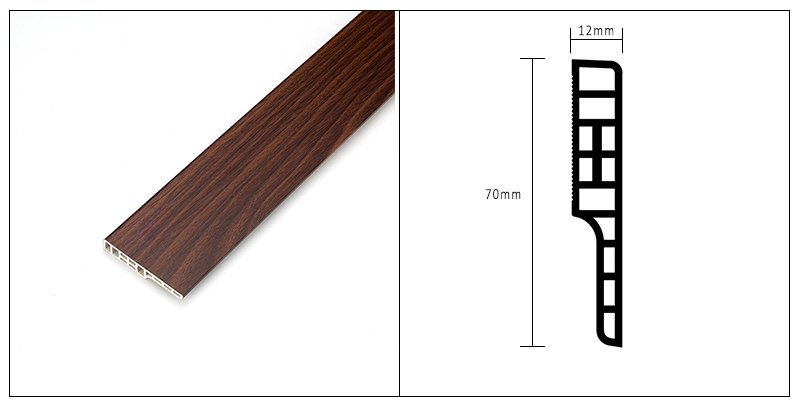 Квадратный плинтус SPC 70*12 мм