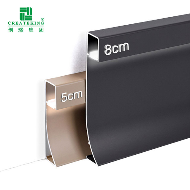 Алюминиевый плинтус со светодиодной подсветкой 80*9 мм