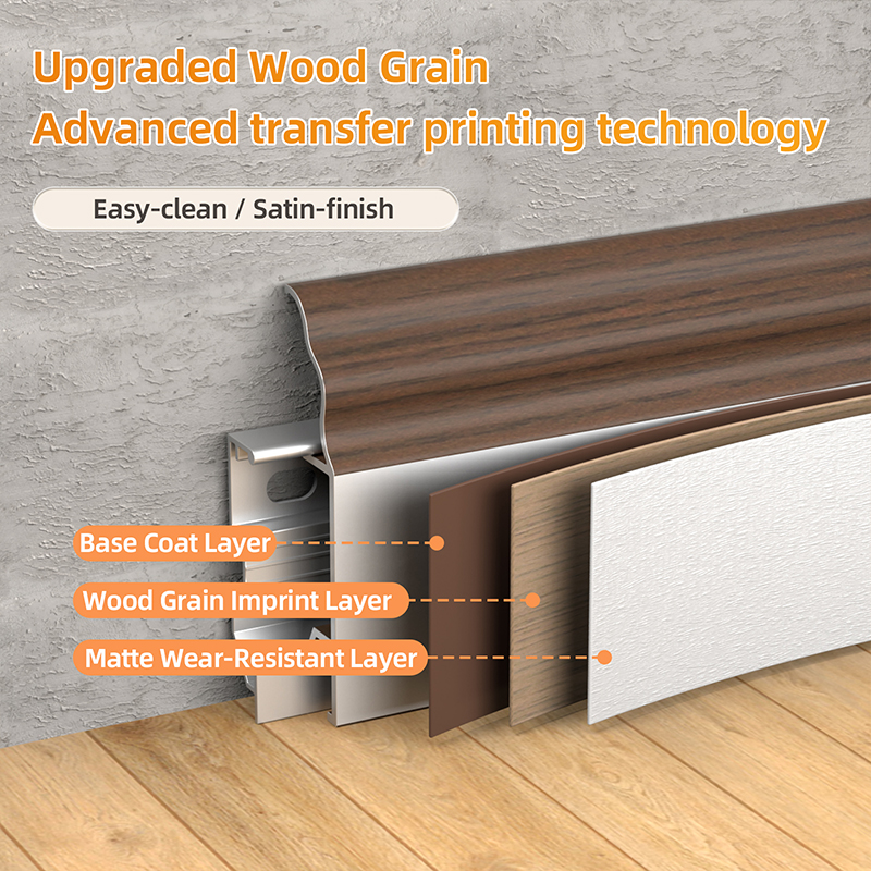 Плинтус из алюминиевого сплава во французском стиле 50*12 мм