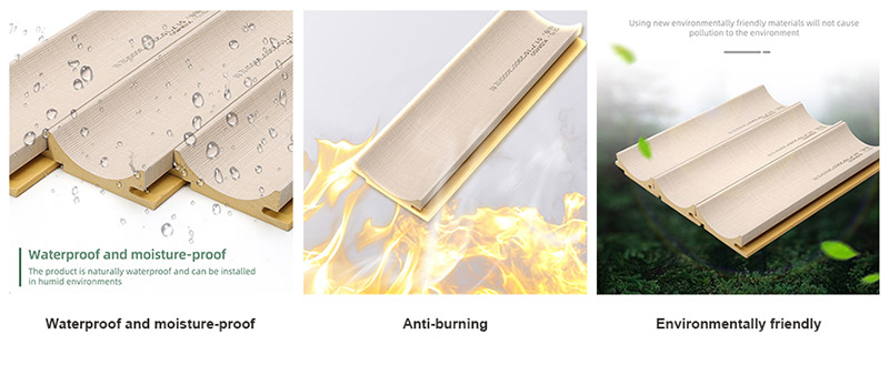 Стеновые панели из ПВХ с внутренней дугой 51,7*15 мм с рифлением