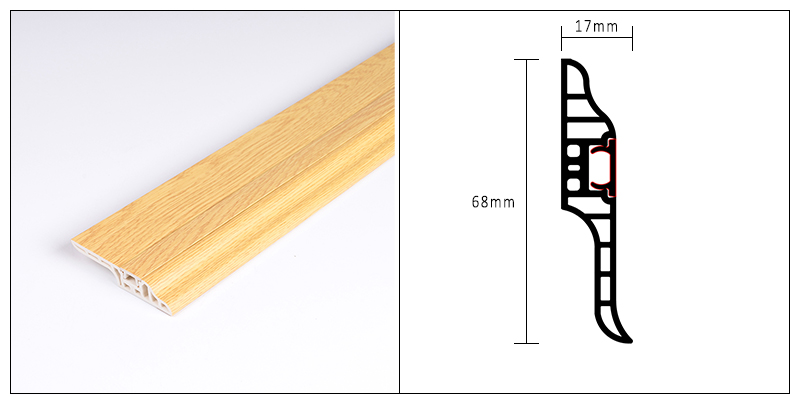 Плинтус для скрытых гвоздей из ПВХ 68*17 мм
