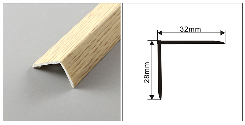 32*28 мм L-образные кромочные полоски для углов пола из массива ПВХ из ПВХ