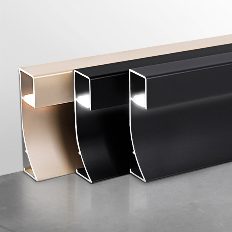 Алюминиевый плинтус со светодиодной подсветкой 50*9 мм