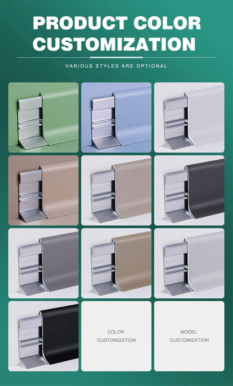 Алюминиевый напольный плинтус 40*9 мм