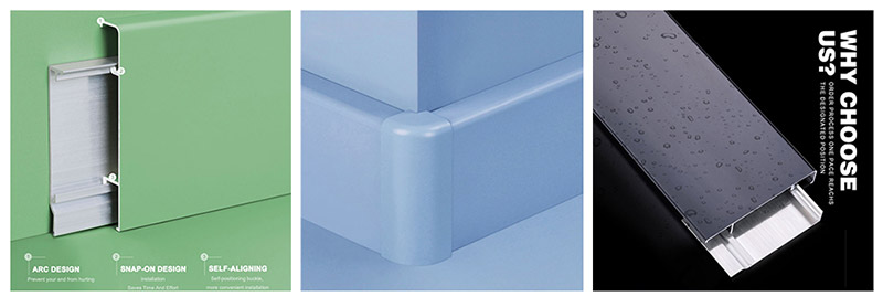 Металлический плинтус 70*9 мм