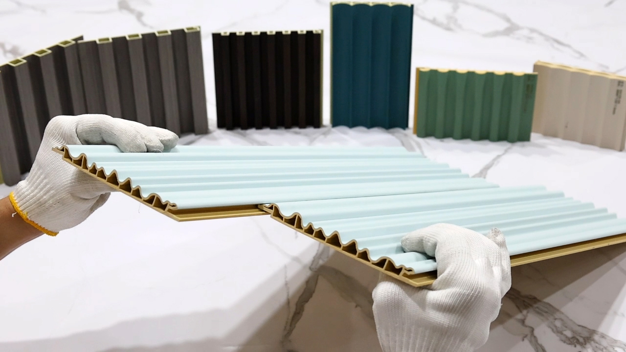 Стеновая панель WPC в форме волны внутренней дуги 158*12 мм (GS158-SF)