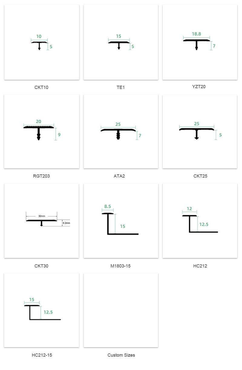 Алюминиевая Т-образная кромка пола
