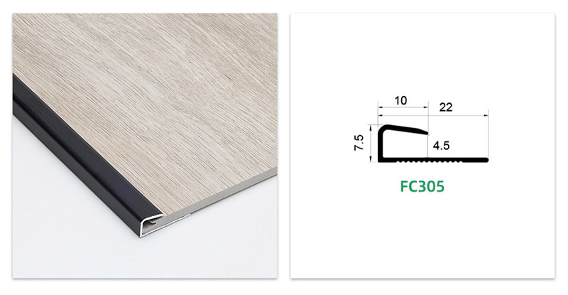 Алюминиевая переходная полоса для пола с квадратной крышкой