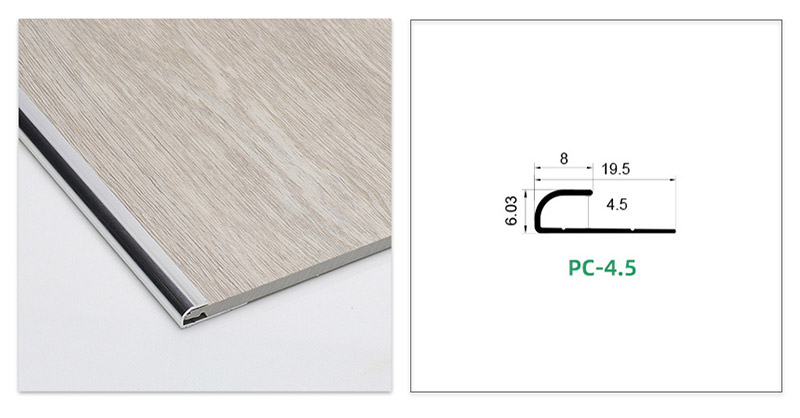 С-образная металлическая отделка края пола